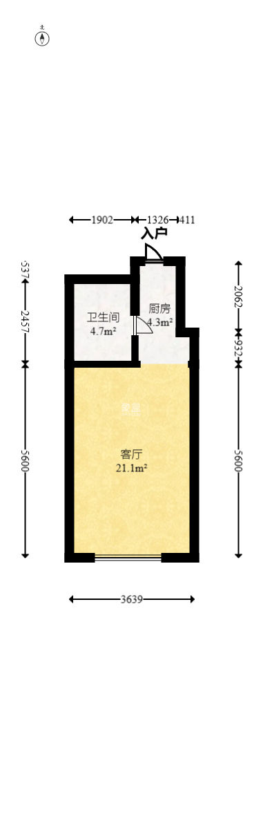 中交广场公寓  1室1厅1卫   38.00万