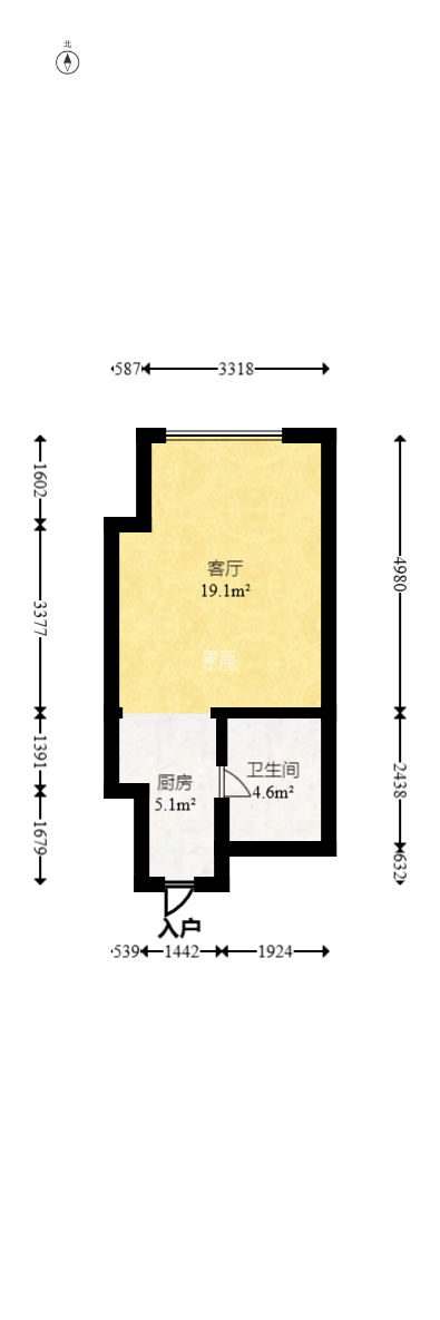 中交广场公寓  1室1厅1卫   32.60万