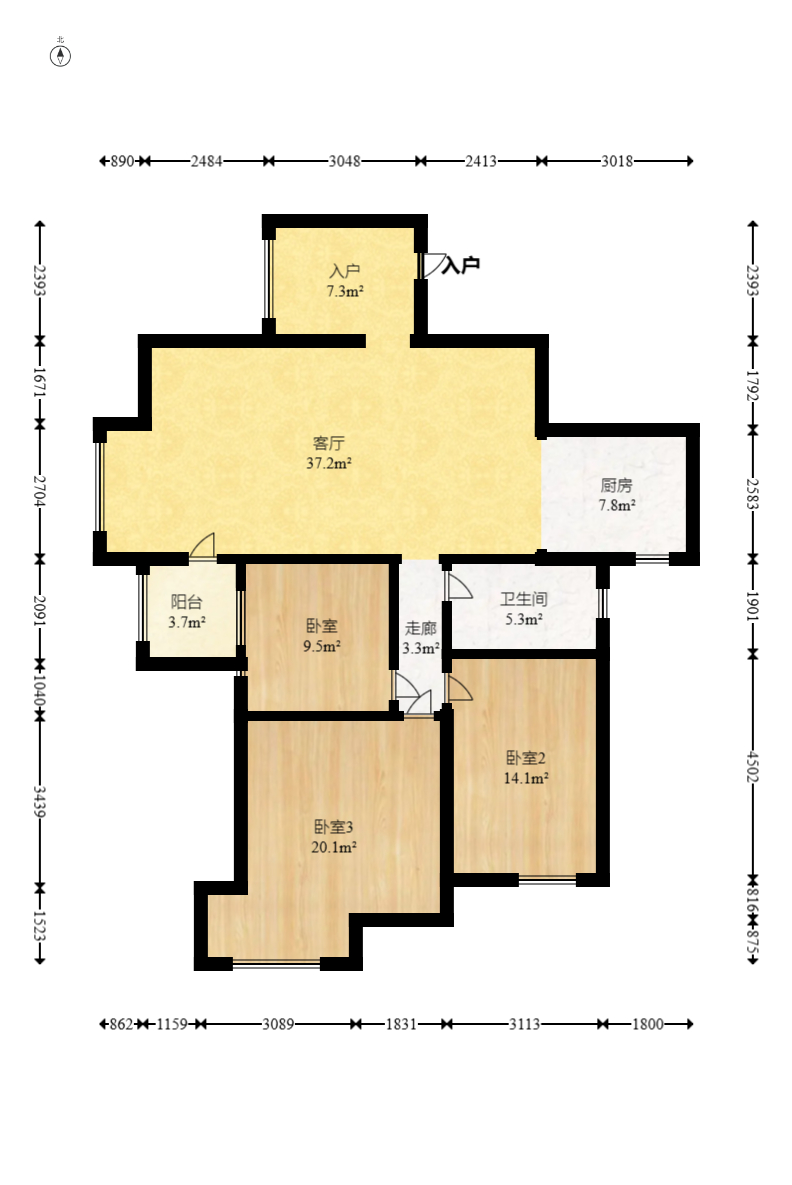 华天LOHO小镇  3室2厅2卫    56.8万 华天LOHO小镇  3室2厅2卫    56.8万户型图