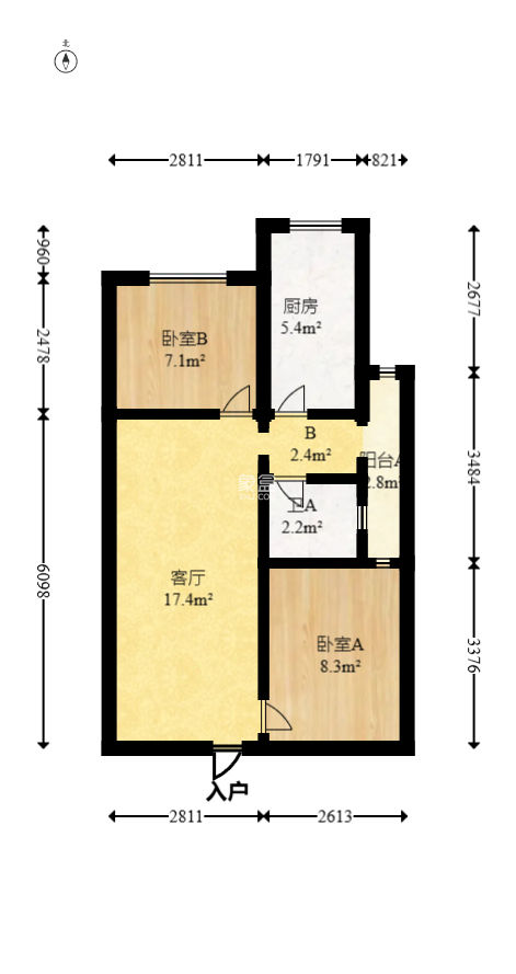 华悦城  2室2厅1卫   45.00万