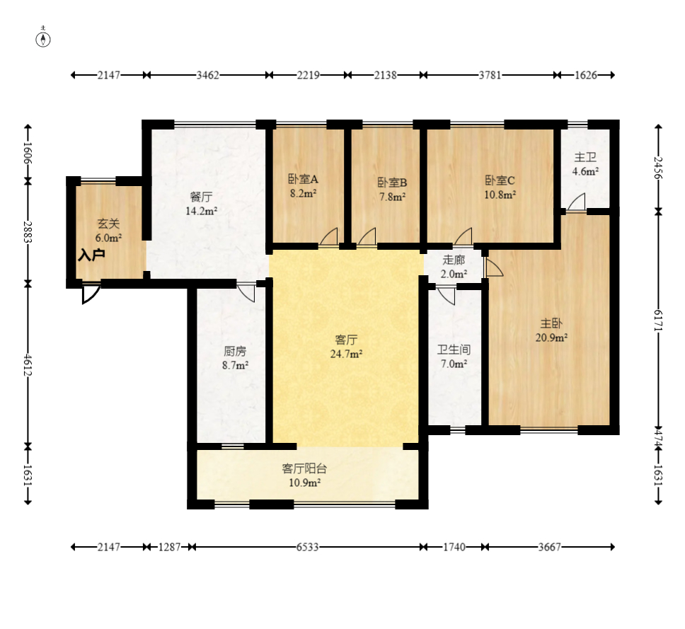 鑫远悦城(鑫远悦时代) 4室2厅2卫 110.0万 鑫远悦城(鑫远悦时代) 4室2厅2卫 110.0万户型图