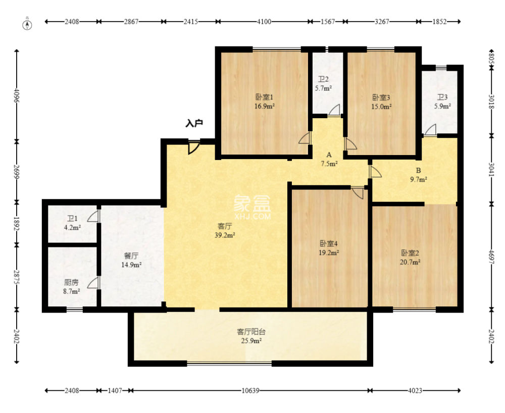 印湘江一期  4室2厅2卫   516.00万
