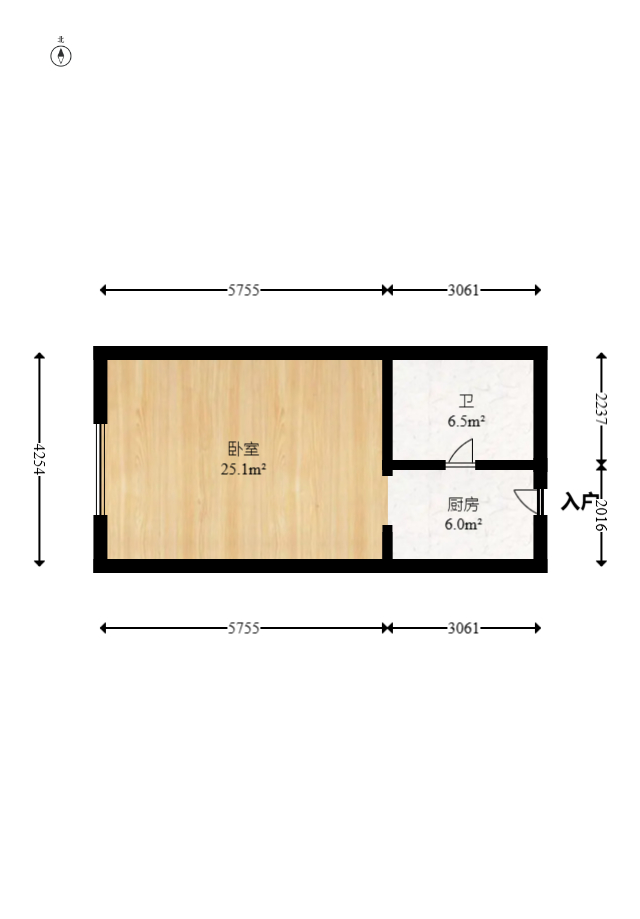 鑫远玲珑  1室1厅1卫   36.00万室内图1
