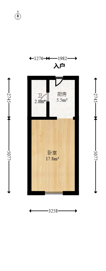 保利麓谷林语I区  1室1厅1卫   26.00万室内图1