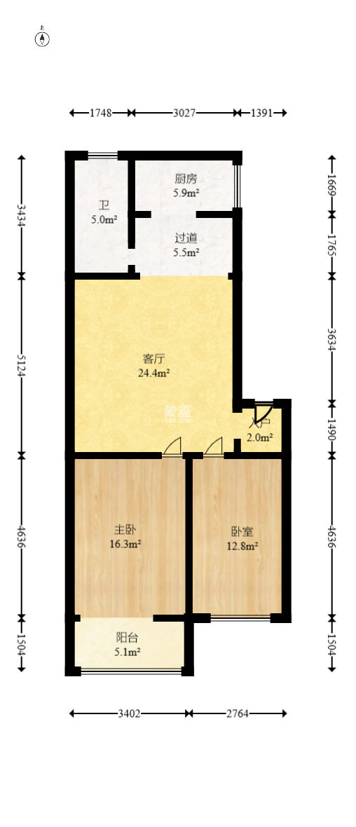 湘绣城  2室2厅1卫    38.5万