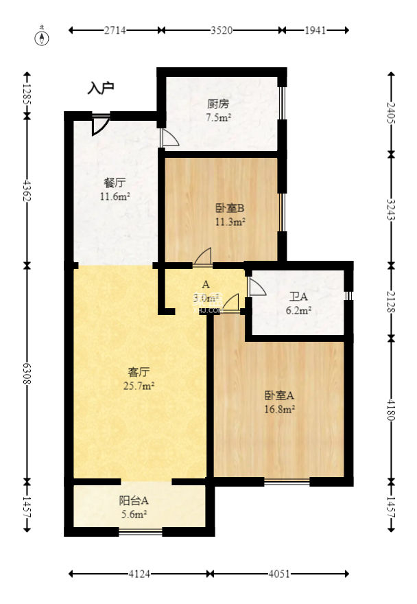 水映青山  2室2厅1卫    66.8万