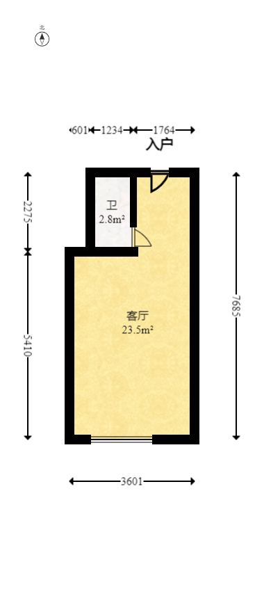 梅溪湖金茂湾  2室1厅1卫   48.00万室内图1