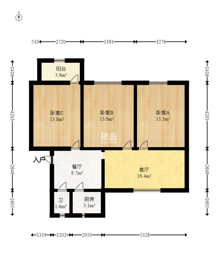 望城县烟草局宿舍  3室2厅1卫   55.80万