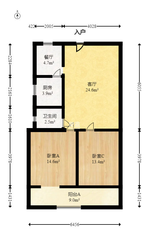 上工商銀行宿舍  2室2廳1衛(wèi)   39.80萬(wàn)