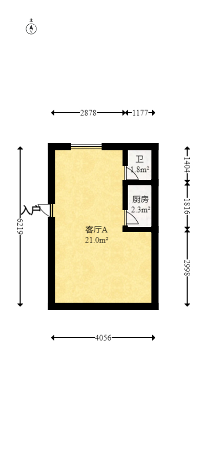 星沙二区  1室1厅1卫   228.00万室内图1