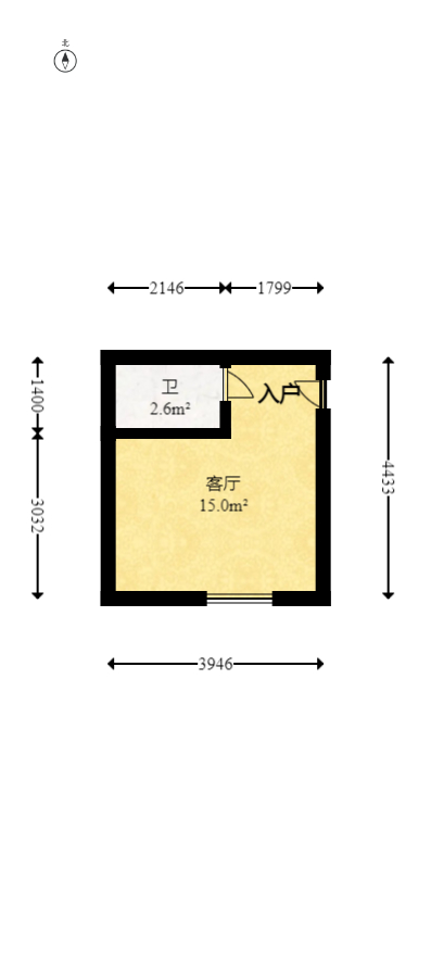 星沙二区  1室0厅0卫   288.00万室内图1