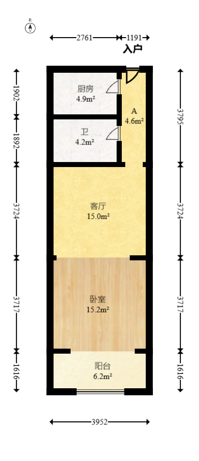 申奥美域  1室1厅1卫   50.00万室内图1