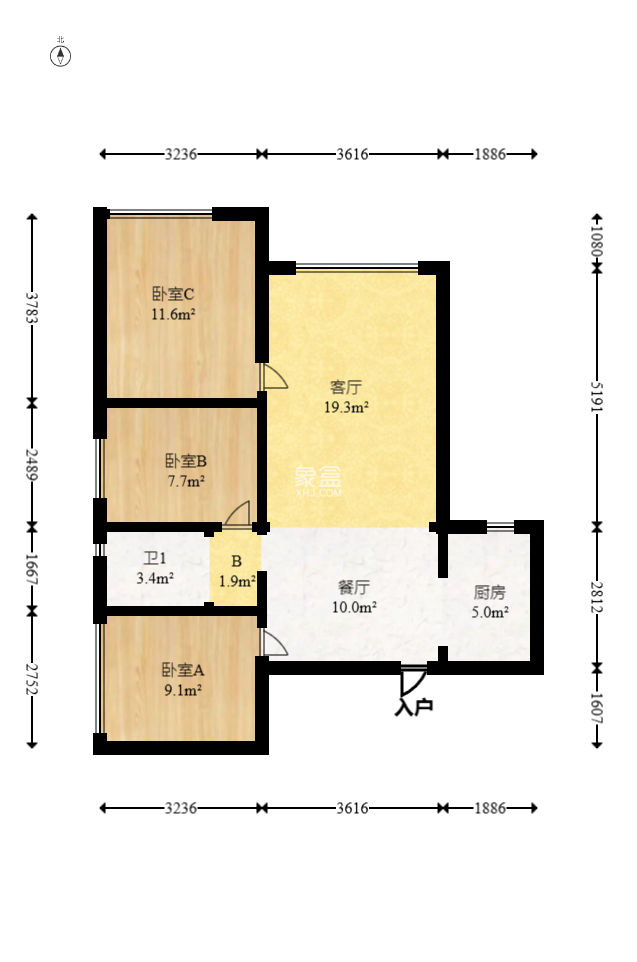 疊彩蘭亭  3室2廳1衛(wèi)   71.80萬