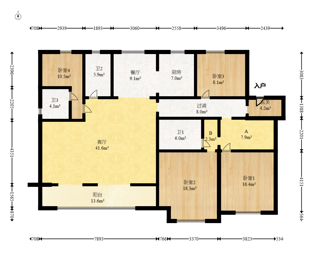 越秀湘江星汇城二期  4室2厅2卫    159.5万 越秀湘江星汇城二期  4室2厅2卫    159.5万户型图