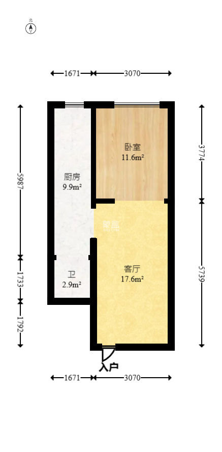 里约荟  1室1厅1卫   42.80万