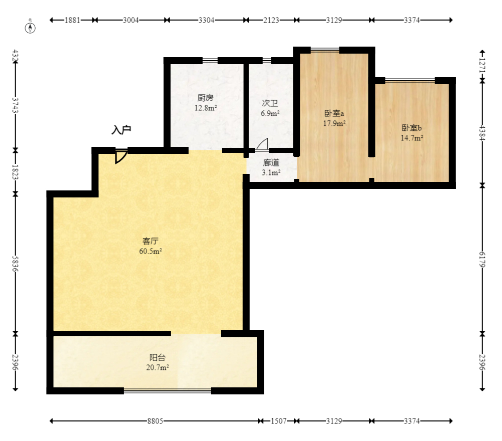 建发央著  5室2厅2卫   350.00万室内图1