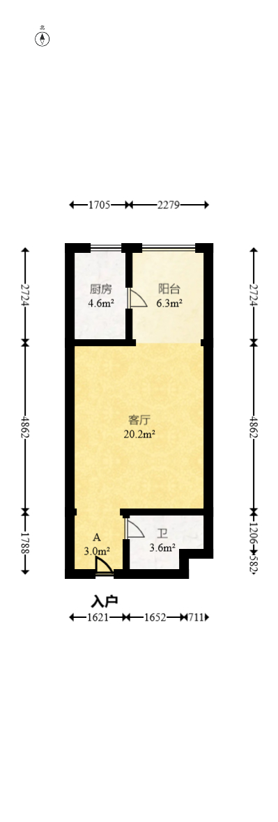 湘域相遇  1室1厅1卫   45.00万室内图1