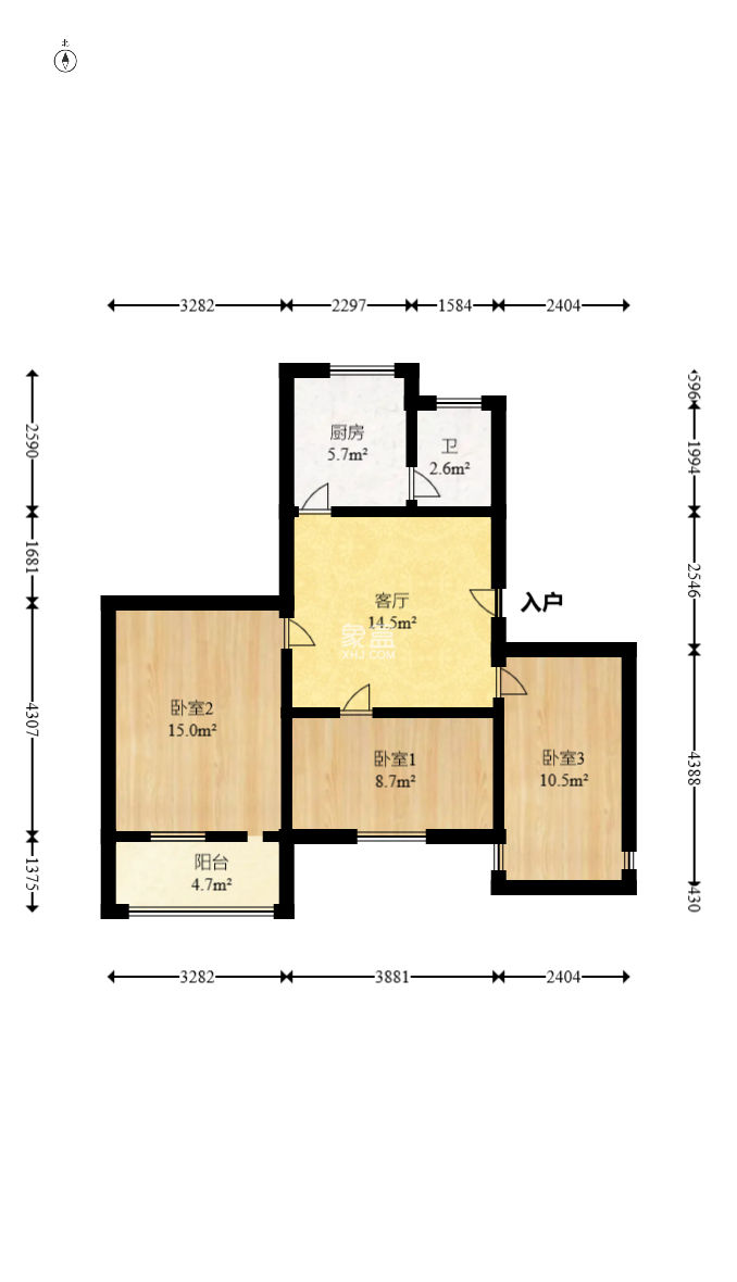 荷晏小区  3室1厅1卫   56.00万