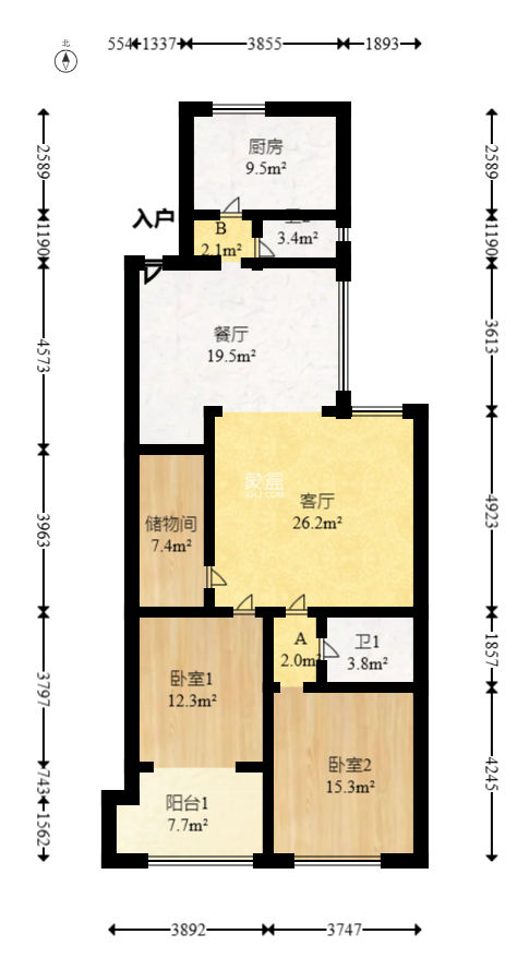 东汉公寓  3室2厅2卫   50.00万