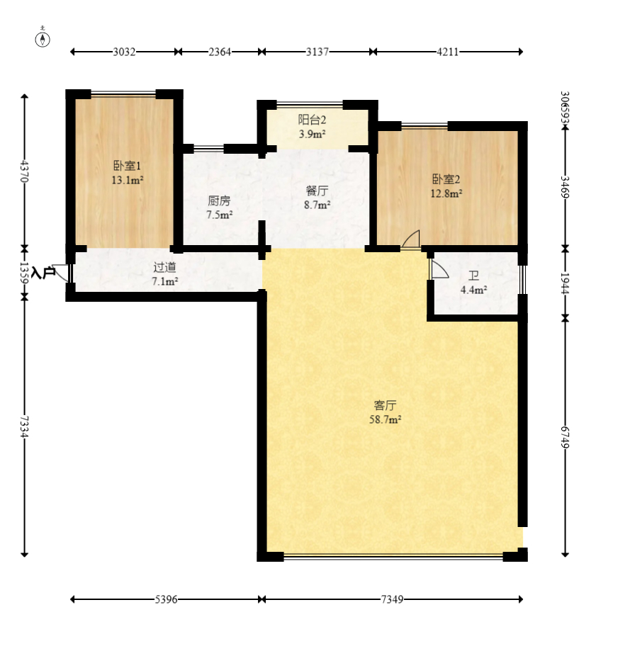润和湘江天地C区 4室2厅1卫 146.0万 润和湘江天地C区 4室2厅1卫 146.0万户型图