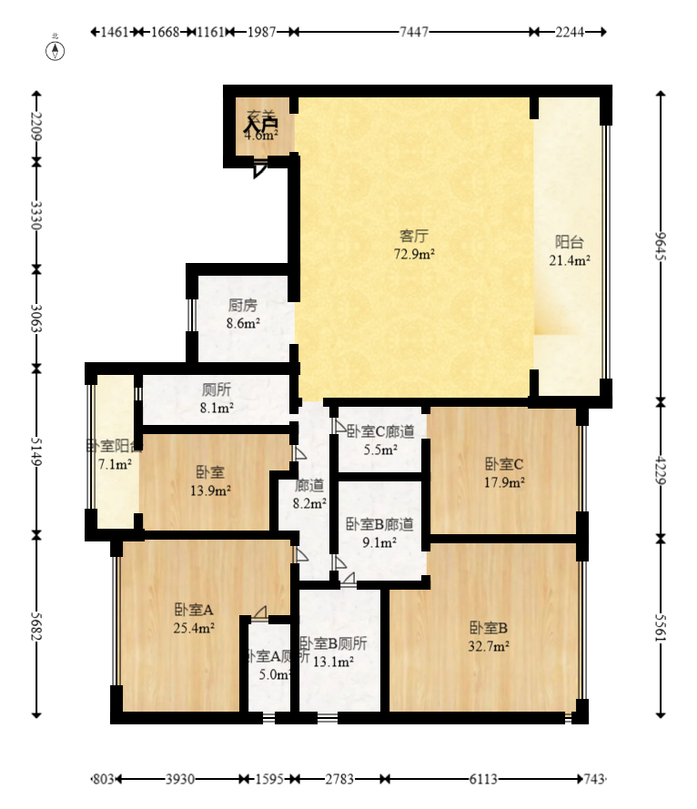建发电建江山悦  4室2厅3卫   500.00万室内图1