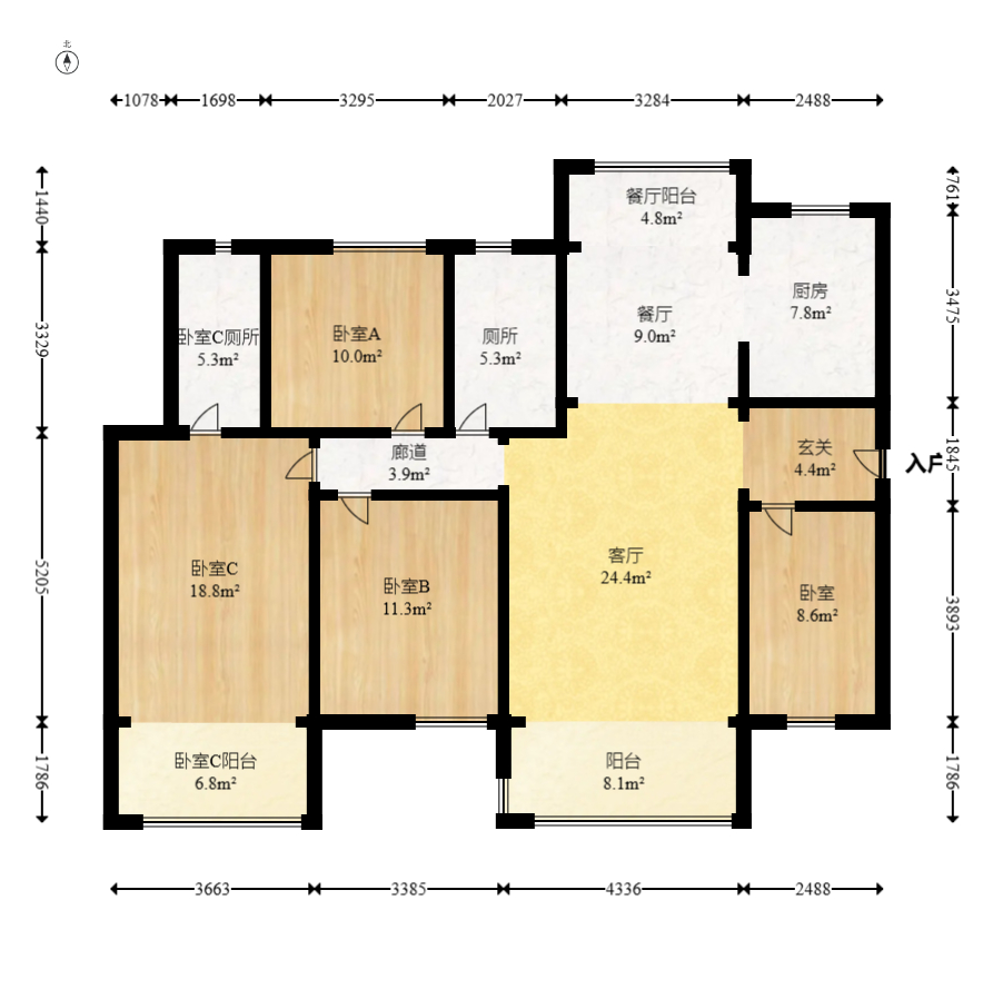 保利天汇 4室2厅2卫 185.8万 保利天汇 4室2厅2卫 185.8万户型图