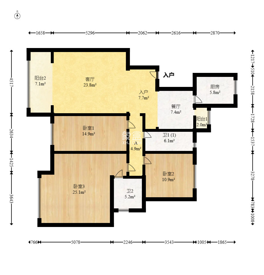 福乐康城  3室2厅2卫   102.00万