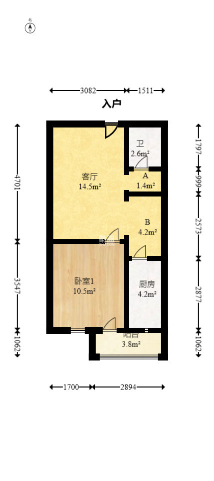 万博汇  1室1厅1卫   58.50万