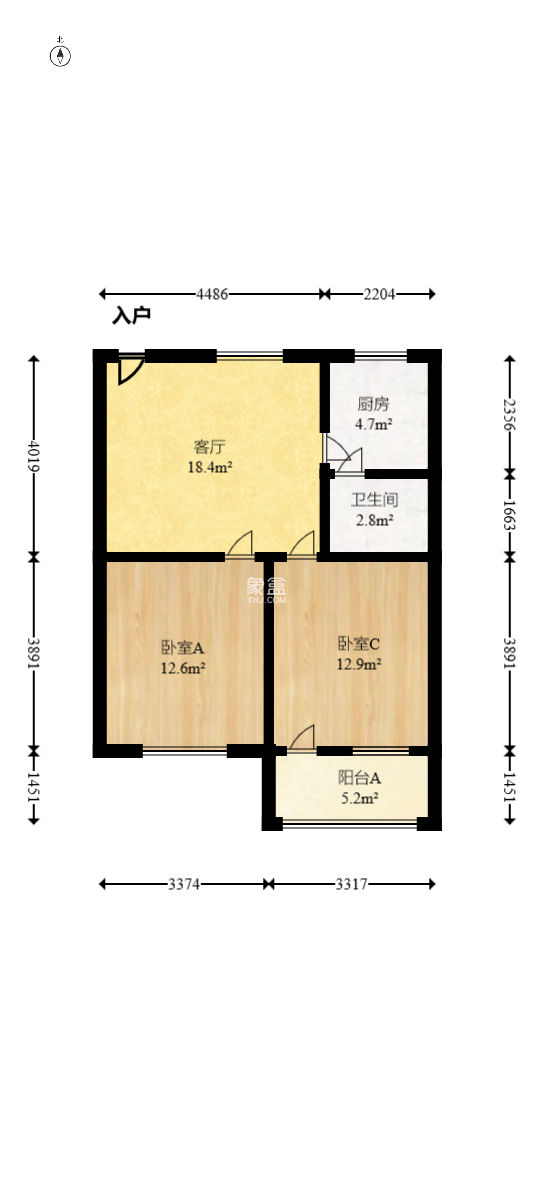 向东南社区  2室1厅1卫   42.00万