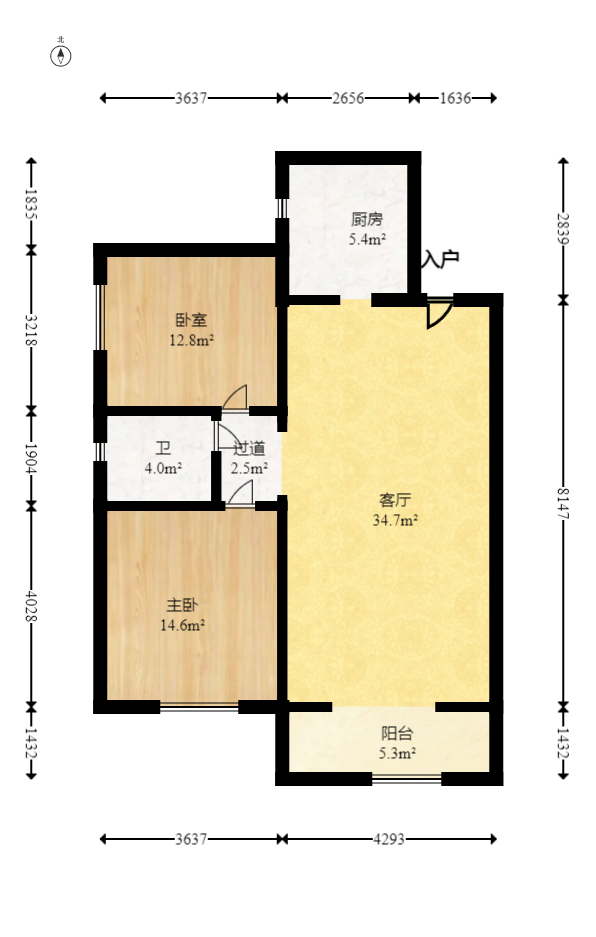 恒广国际景园一二区 2室2厅1卫 68.0万 恒广国际景园一二区 2室2厅1卫 68.0万户型图
