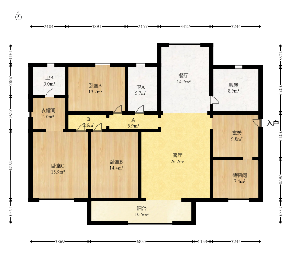 才子佳苑一期/二期 4室2厅2卫 98.0万 才子佳苑一期/二期 4室2厅2卫 98.0万户型图