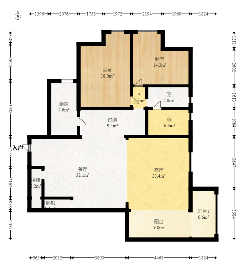 新楚天扶华庭  4室3厅3卫   188.00万室内图1