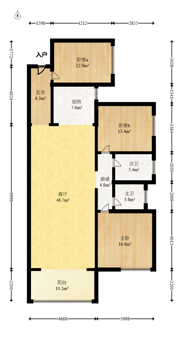 润和长郡(润和紫郡二三期) 3室2厅2卫 65.0万 润和长郡(润和紫郡二三期) 3室2厅2卫 65.0万户型图