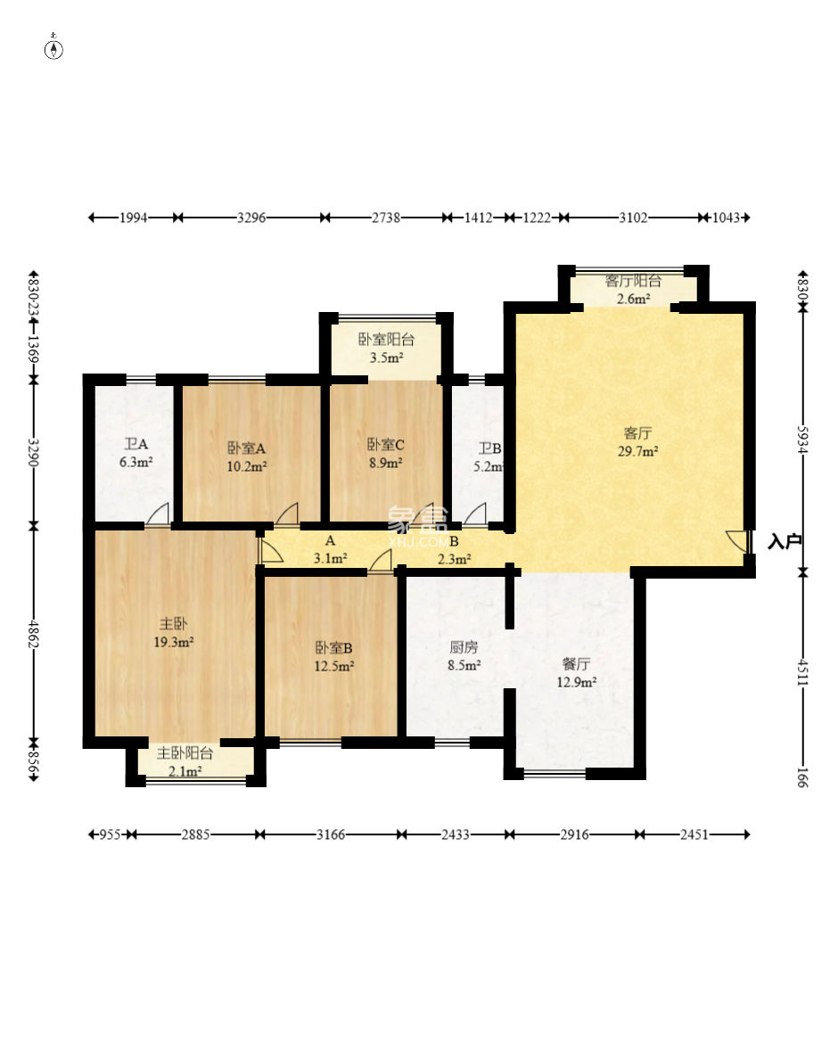 香海西岸  4室2厅2卫    143.0万