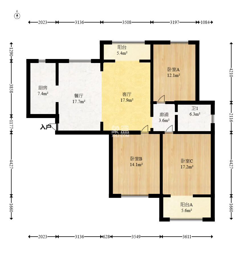 中建麓山和苑 3室2厅1卫 68.8万 中建麓山和苑 3室2厅1卫 68.8万户型图