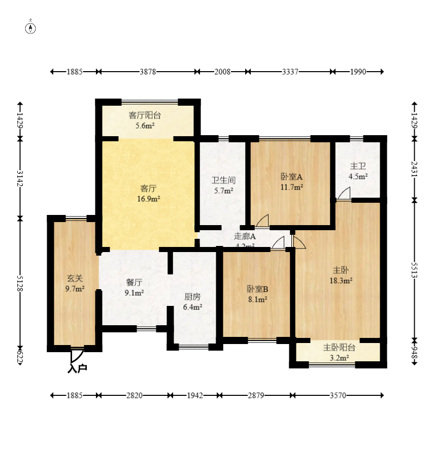 中建芙蓉嘉苑  1室2厅1卫   119.00万室内图1