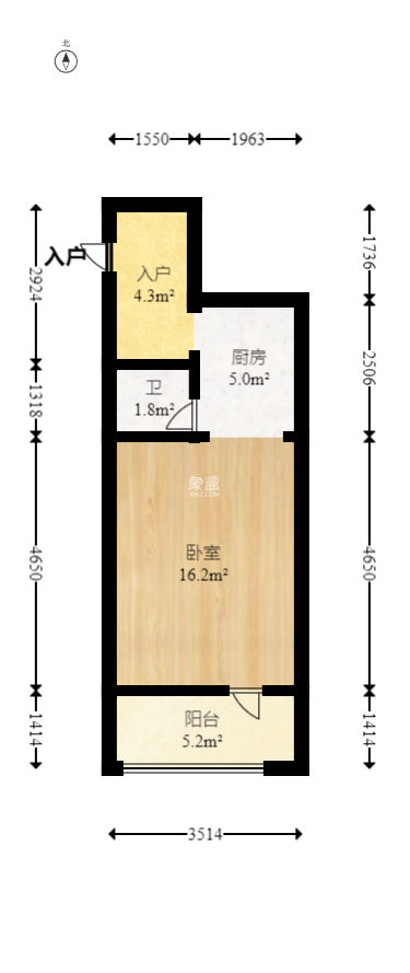 旭日东升  1室1厅1卫   32.00万