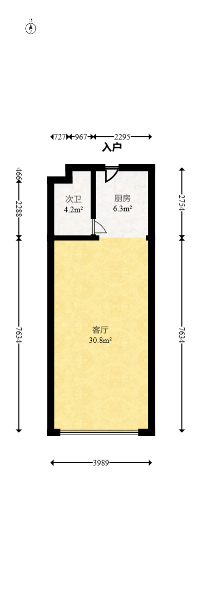 华侨假日中心（晟华苑）  1室1厅1卫   35.00万室内图1