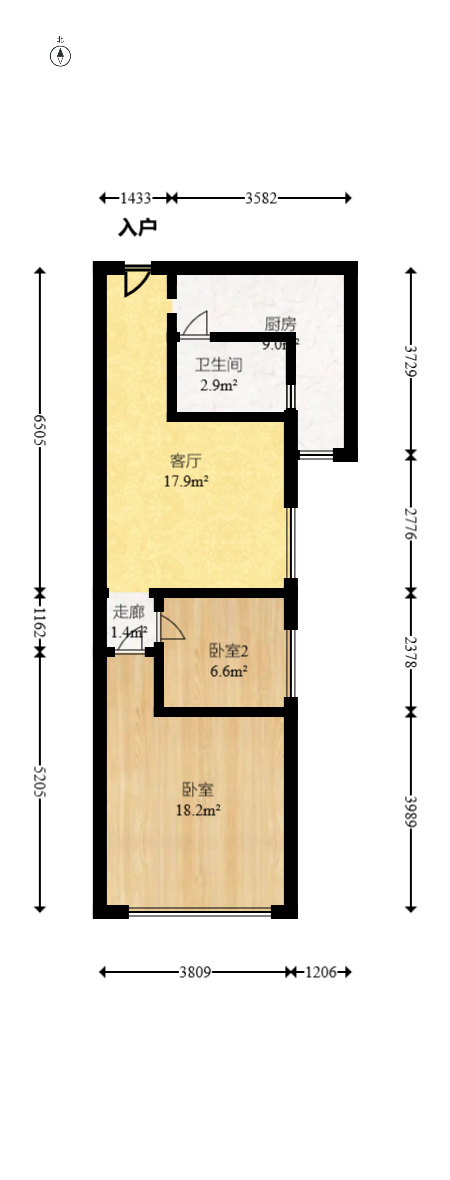 旭辉华庭  2室1厅1卫   42.00万室内图1