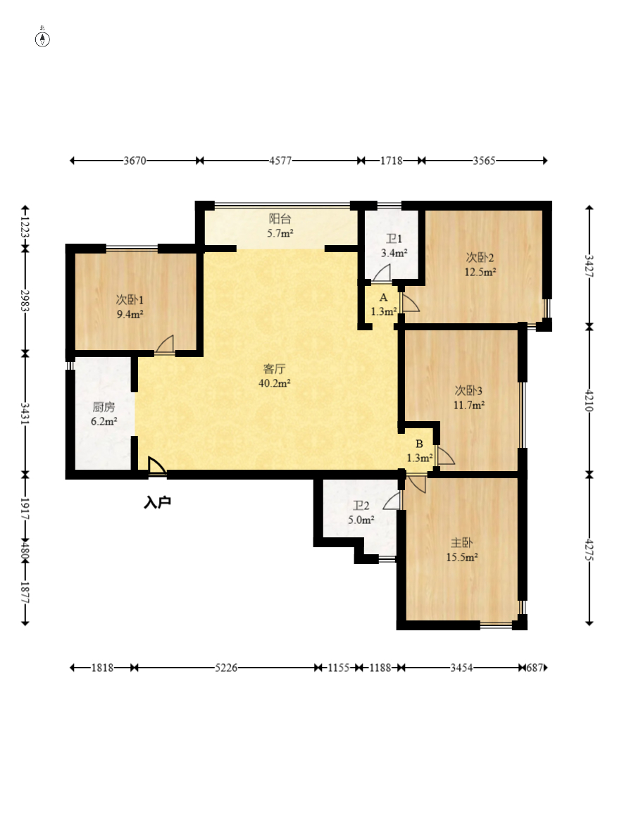 爱琴海岸 4室2厅2卫 78.8万 爱琴海岸 4室2厅2卫 78.8万户型图