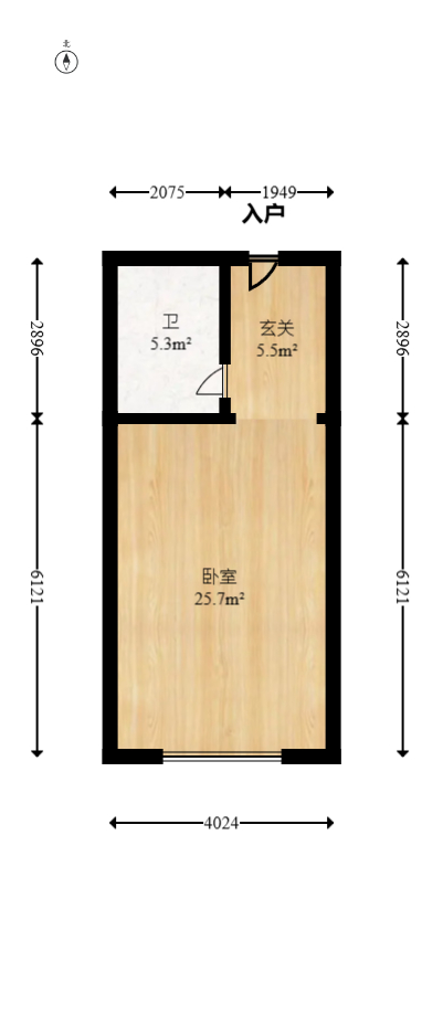 长沙之芯  1室1厅1卫   39.00万室内图1
