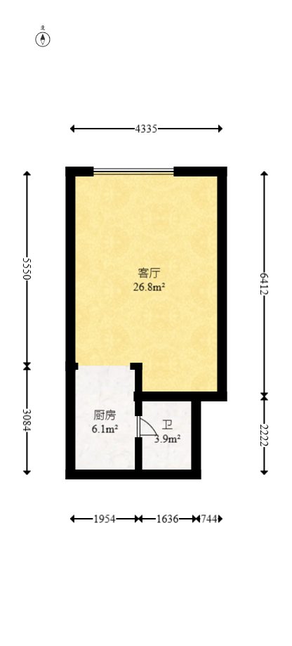 恒泰广场  1室1厅1卫   30.00万室内图1