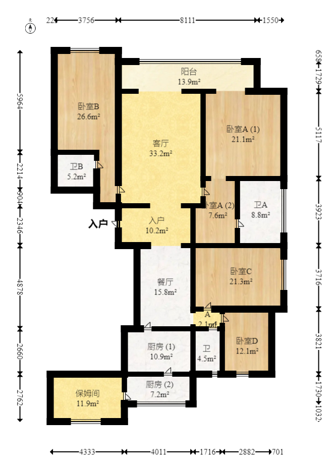 梅溪湖金茂府(金茂广场)(金茂览秀城) 4室2厅4卫 678.0万 梅溪湖金茂府(金茂广场)(金茂览秀城) 4室2厅4卫 678.0万户型图