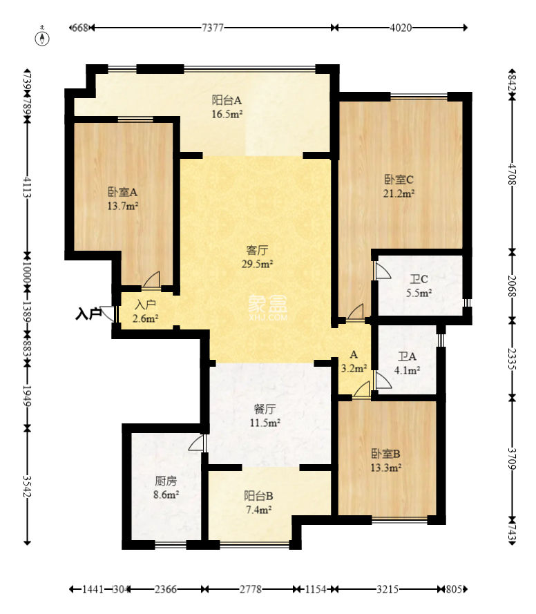 湘核新家园  3室2厅2卫   125.00万