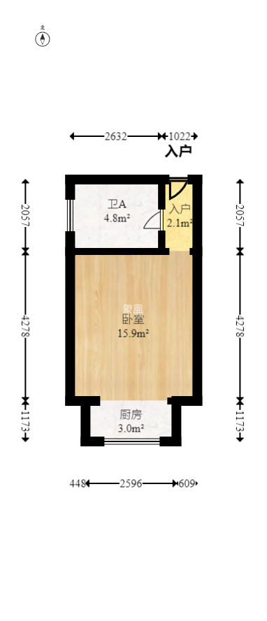 红星商贸城  3室2厅2卫   90.00万