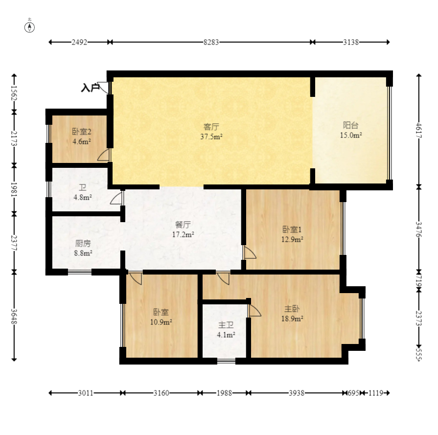 王府花园  4室2厅2卫   150.80万室内图1