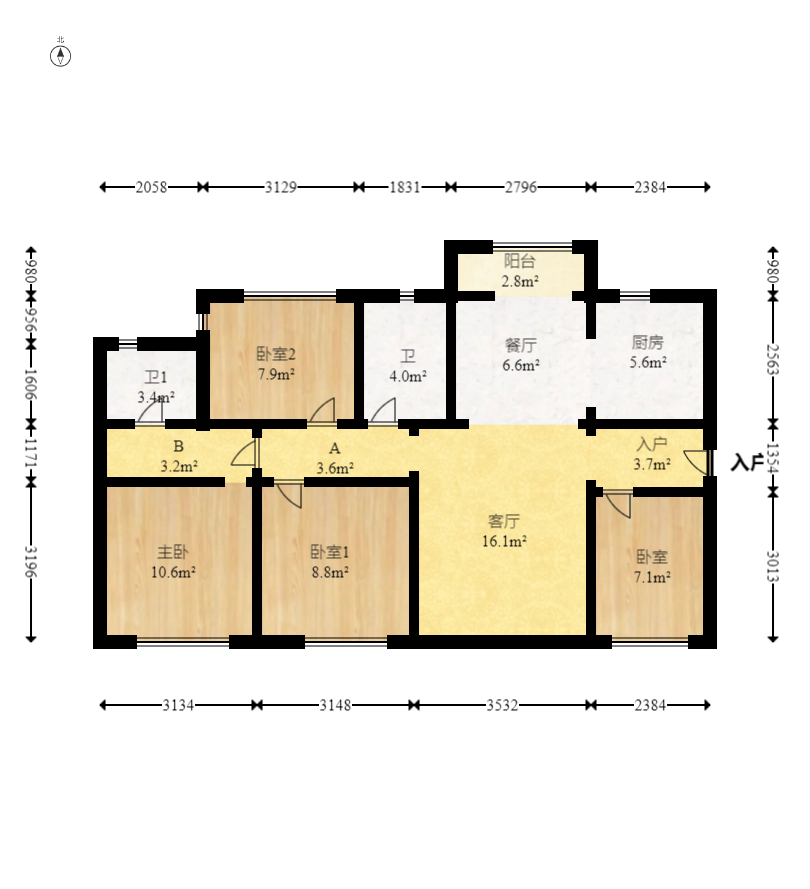 保利香槟国际  4室2厅2卫    100.0万 保利香槟国际  4室2厅2卫    100.0万户型图