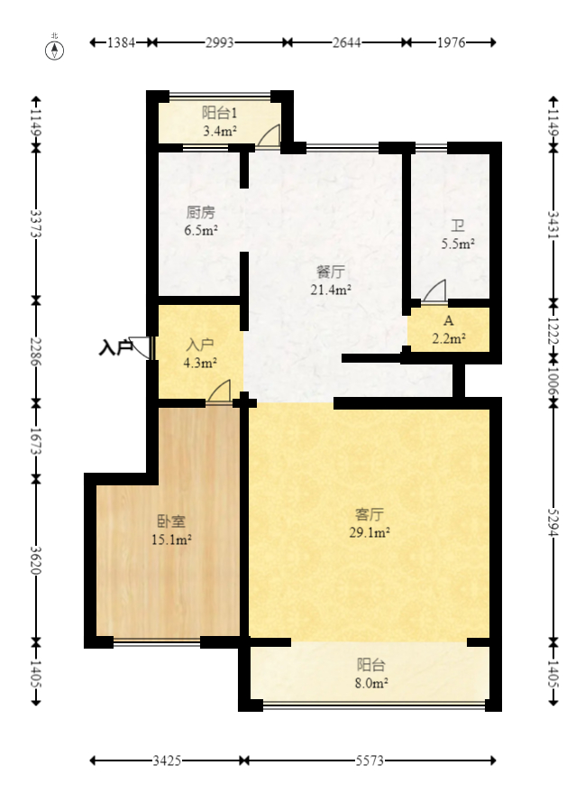 合能枫丹新里  4室2厅1卫   198.00万室内图1