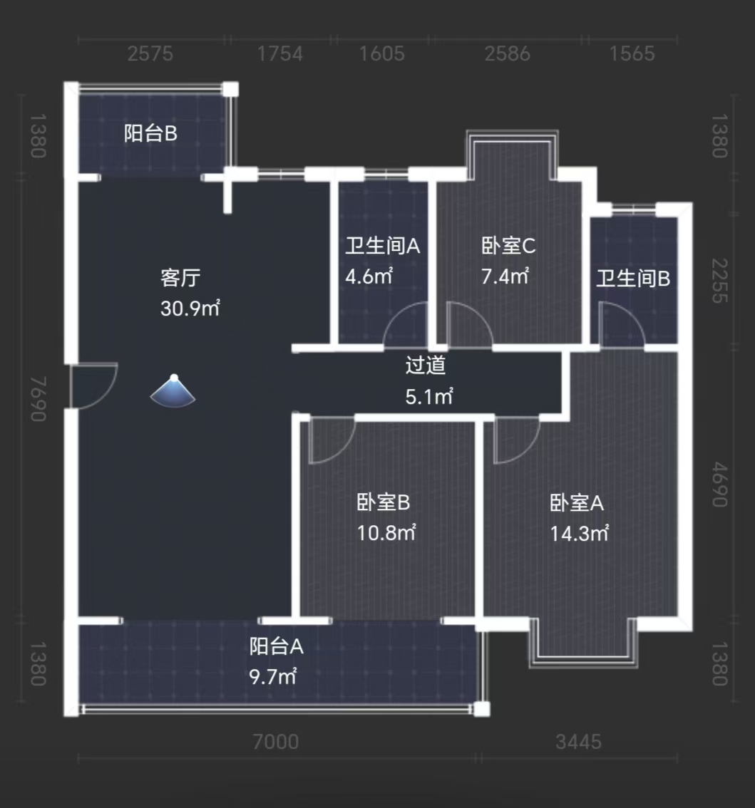 亿都时光  3室2厅2卫   75.00万