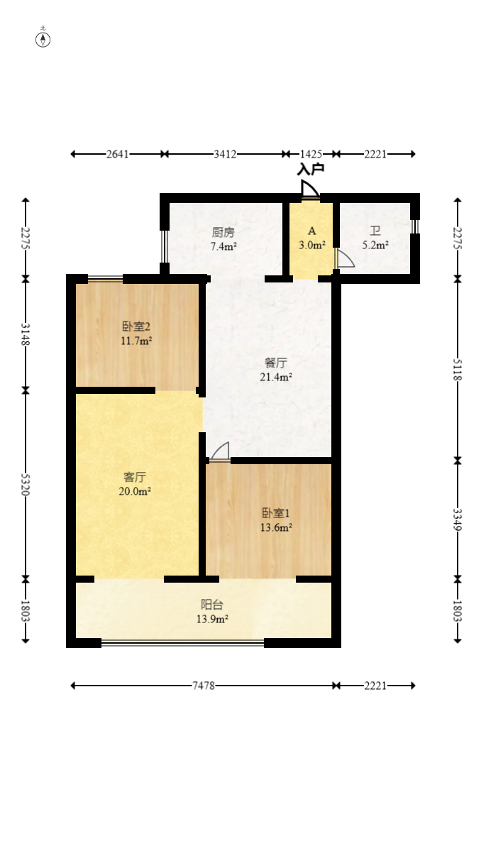 越秀湘江星汇城二期 3室2厅3卫 110.0万 越秀湘江星汇城二期 3室2厅3卫 110.0万户型图
